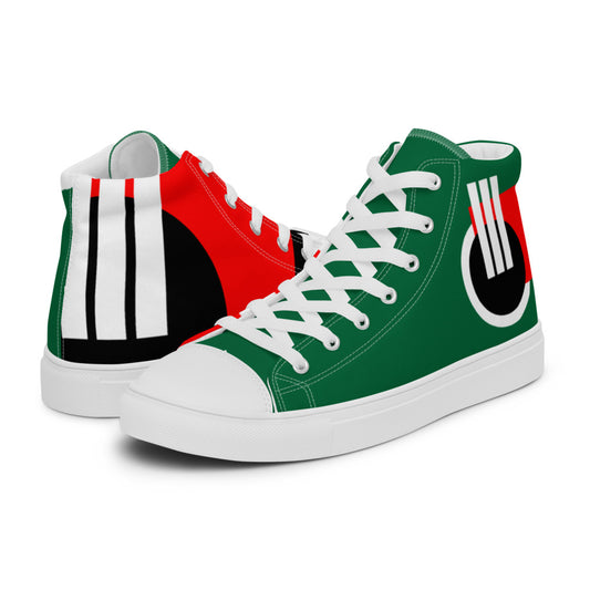 Origen Destination |On-Arrival Point of Origen Men's Symbol-inspired high top canvas shoes