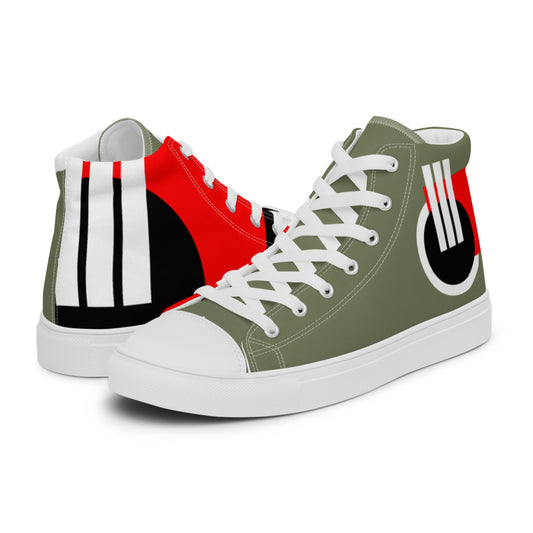 Origen Destination |On-Arrival Point of Origen Men's Symbol-inspired high top canvas shoes