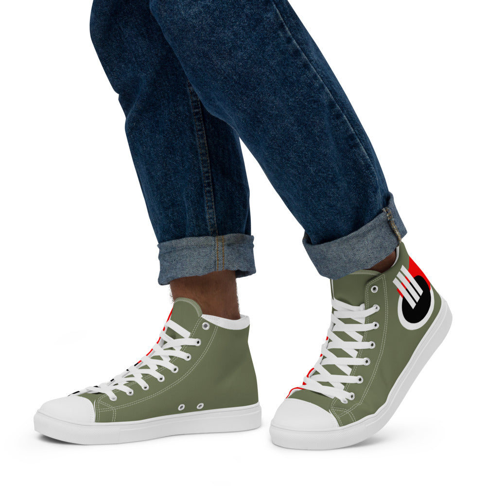 Origen Destination |On-Arrival Point of Origen Men's Symbol-inspired high top canvas shoes