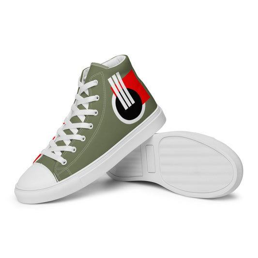 Origen Destination |On-Arrival Point of Origen Men's Symbol-inspired high top canvas shoes