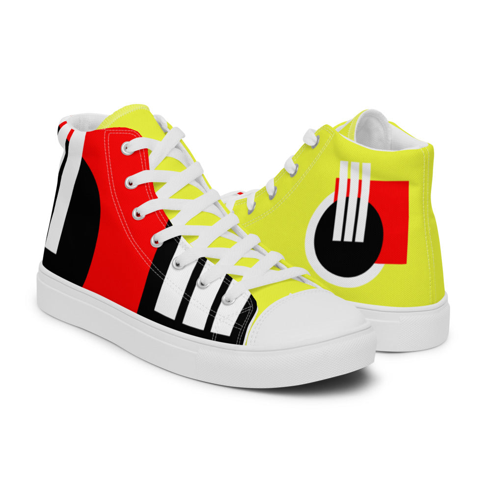 Origen Destination |On-Arrival Point of Origen Men's Symbol-inspired high top canvas shoes