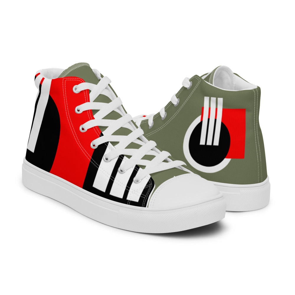 Origen Destination |On-Arrival Point of Origen Men's Symbol-inspired high top canvas shoes