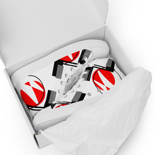 Origen Destination | On-Arrival Point of Origen Symbol-inspired Women’s high top canvas shoes