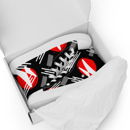 Origen Destination |On-Arrival Point of Origen Symbol-inspired Women’s high top canvas shoes
