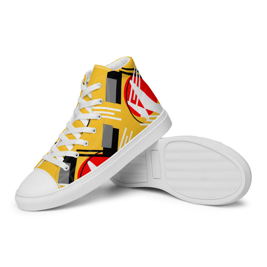 Origen Destination | On-Arrival Point of Origen Symbol-inspired Women’s high top canvas shoes