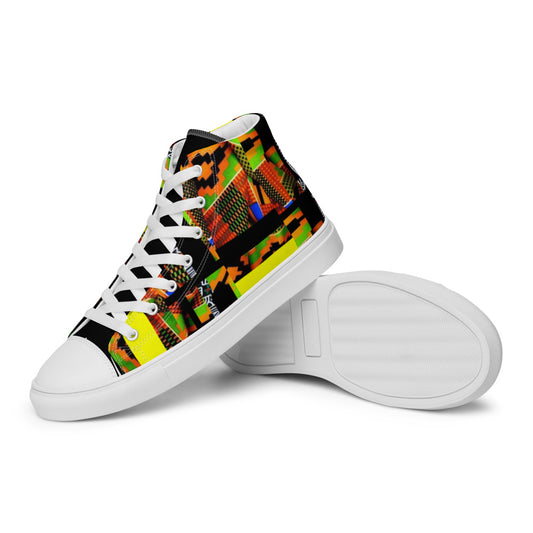 Origen Destination | On-Arrival Point of Origen African Symbol-inspired Women’s high top canvas shoes
