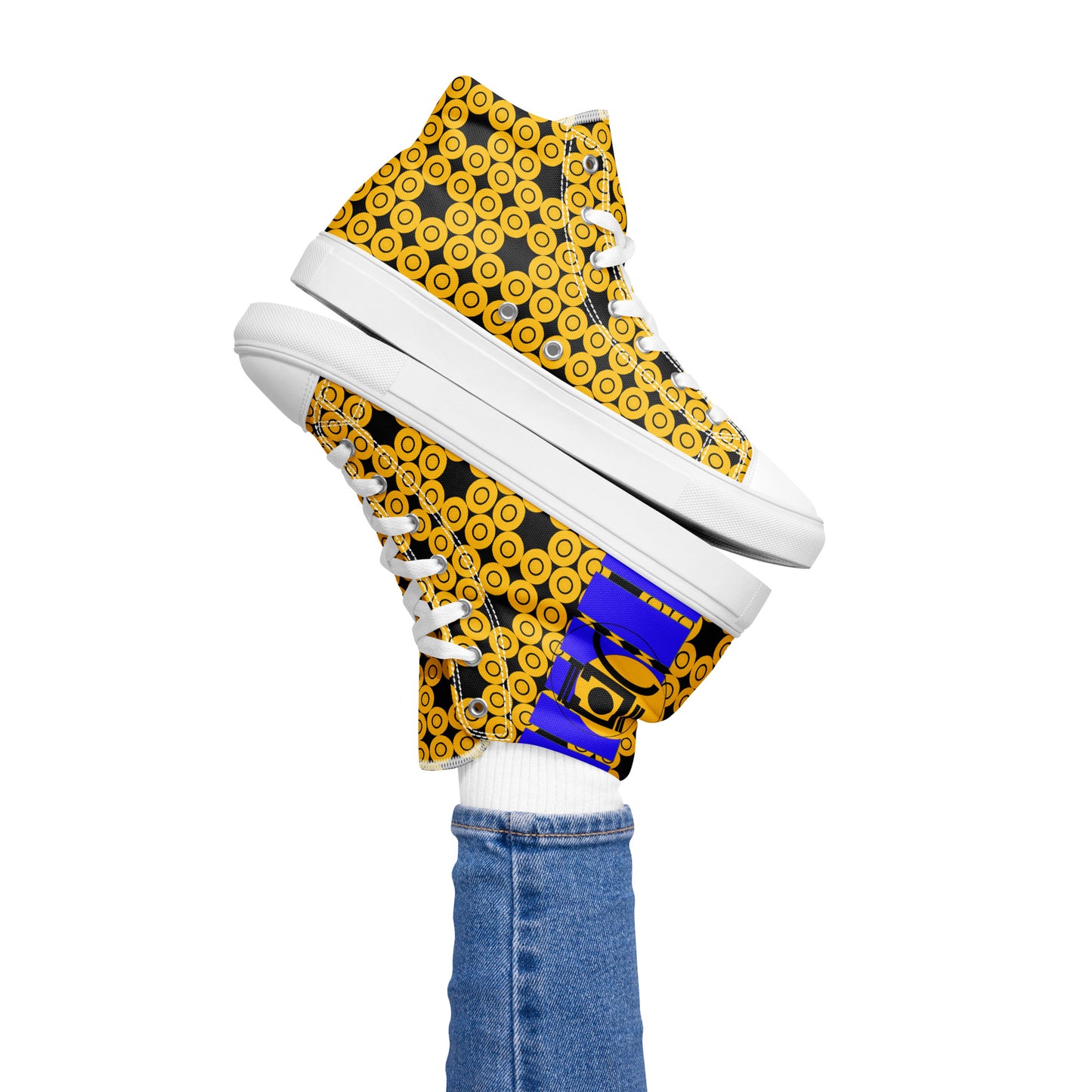 Origen Destination Signature Women’s high top canvas shoes (Gld/Blkpat)