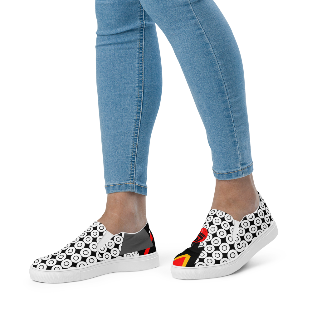 Origen Destination Signature Women’s slip-on canvas (Blk-Grey-Tang)