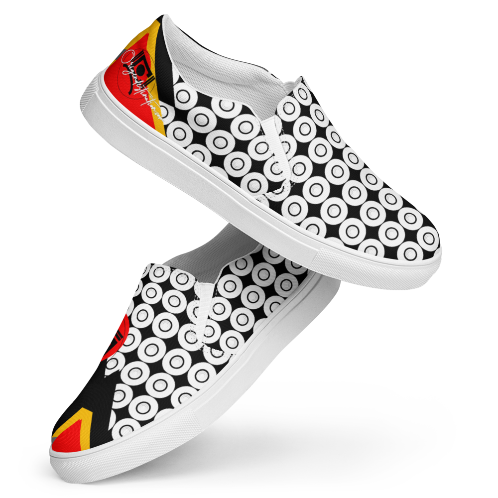 Origen Destination Signature Women’s slip-on canvas (Blk-Grey-Tang)