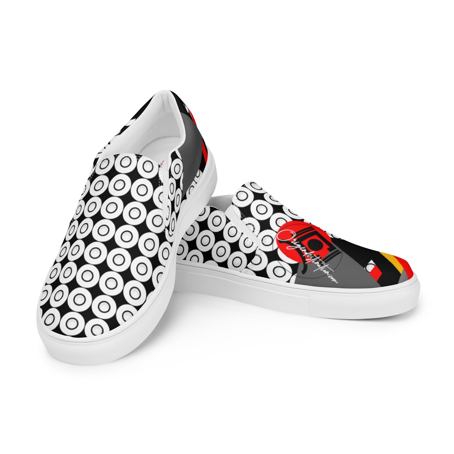 Origen Destination Signature Women’s slip-on canvas (Blk-Grey-Tang)