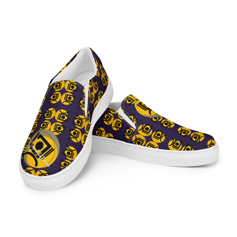 Origen Destination Signature Women’s slip-on canvas (DPurp-Gld)