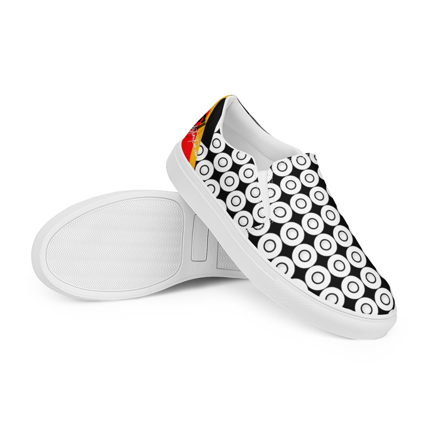 Origen Destination Signature Women’s slip-on canvas (Blk-Grey-Tang)