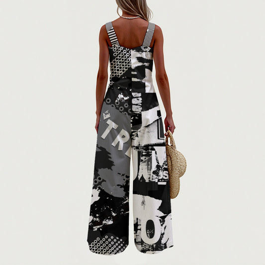 OBON Women's Wide-Leg Jumpsuit BW