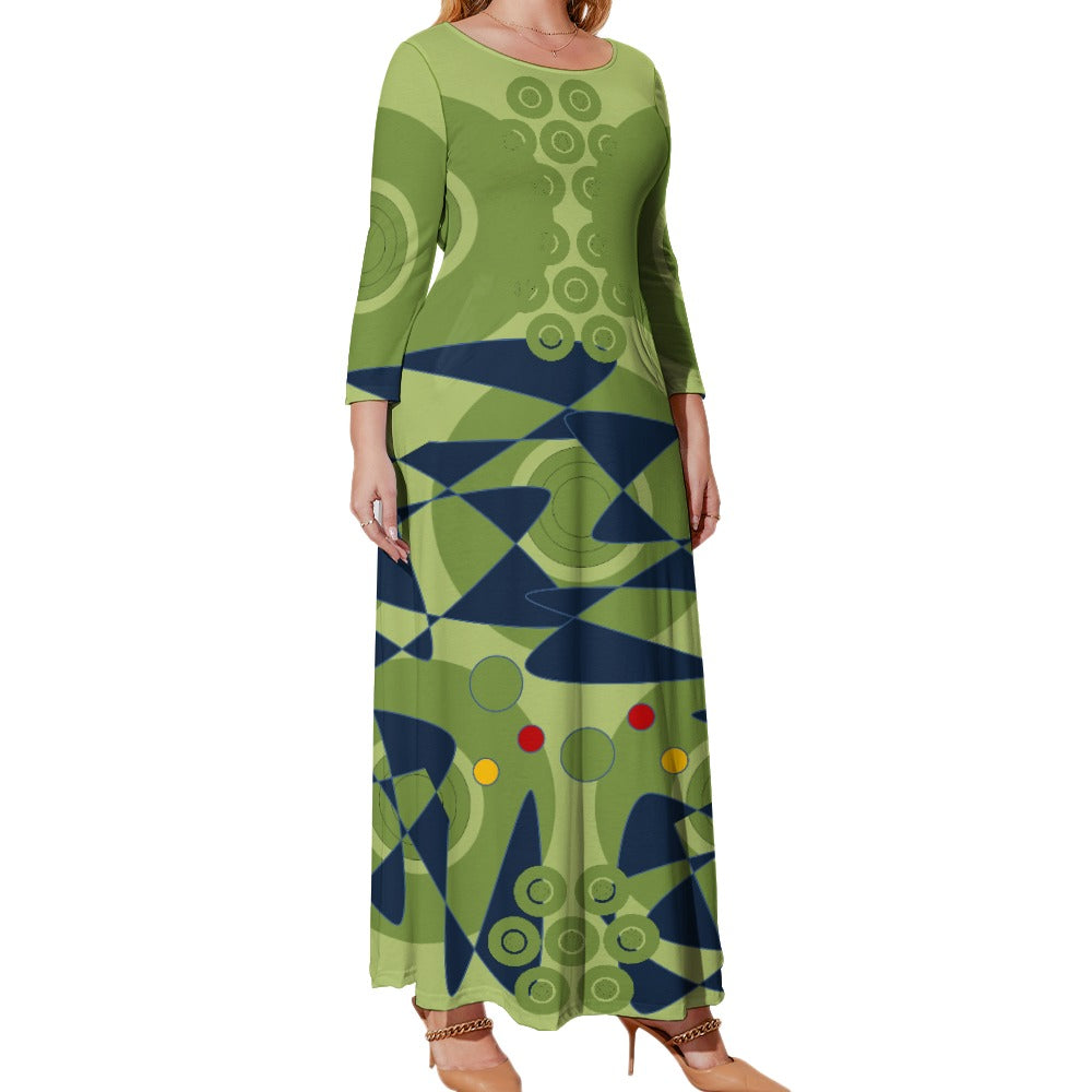 Origen Destination Women's Loose Crew Neck Long Sleeve (Full-figure) Dress