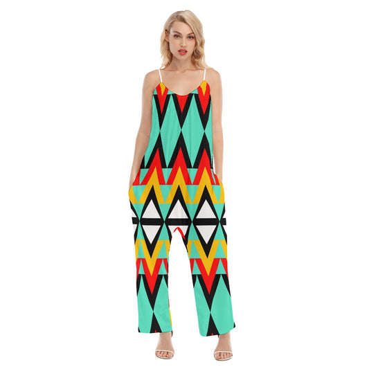 Origen Destination |On-Arrival Point of Origen Dia-symbol Women's Loose Cami Jumpsuit