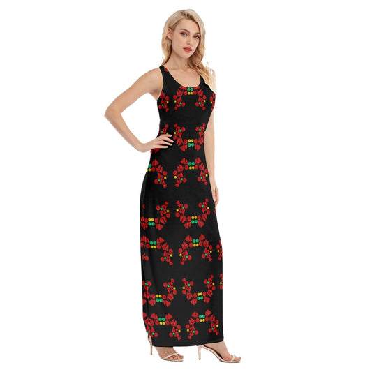 Origen Destination Women's Black Patterned Vest Dress