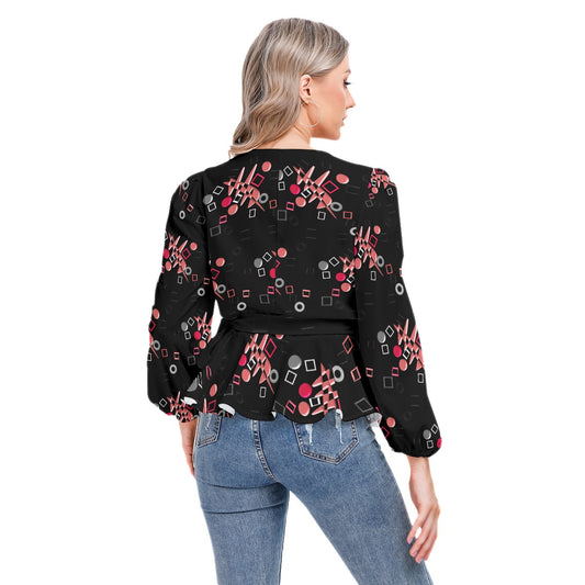 Origen Destination Women's Long-sleeve Flare Peplum blouse