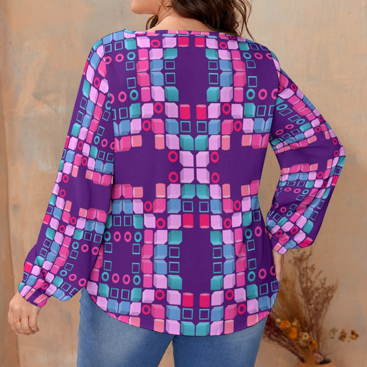 Origen Destination Blouse With Waist-tie (Plus Size)