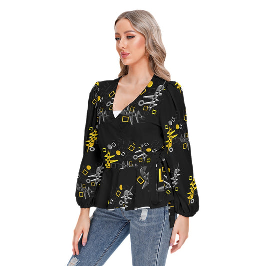 Origen Destination Women's Long-sleeve Flare Peplum blouse