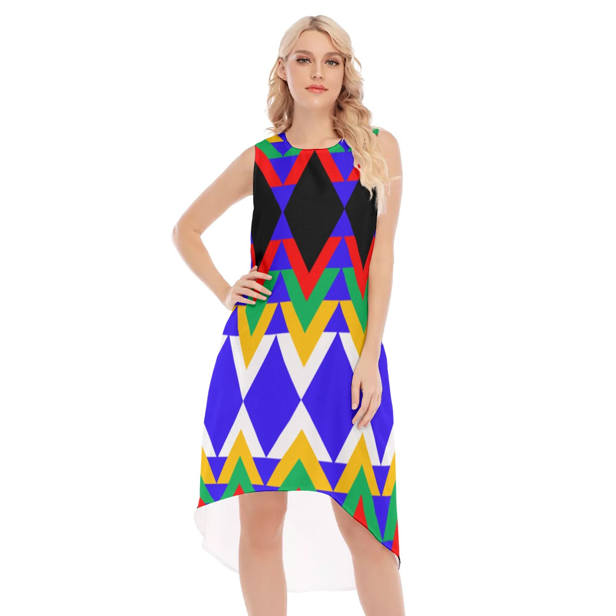 Origen Destination |On-Arrival Point of Origen Dia-symbol Women's Sleeveless Long Dress