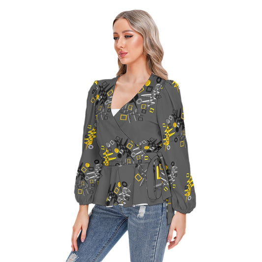 Origen Destination Women's Long-sleeve Flare Peplum blouse