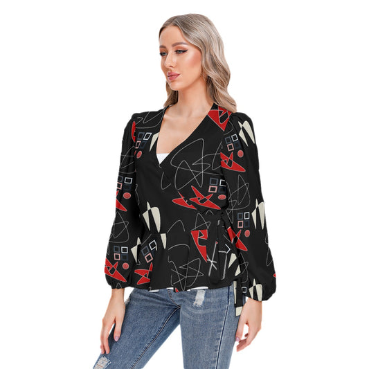 Origen Destination Women's Long-sleeve Flare Peplum blouse