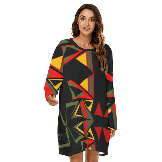 Origen Destination |On-Arrival Point of Origen Symbol  Women's Loose Crew Neck Dress