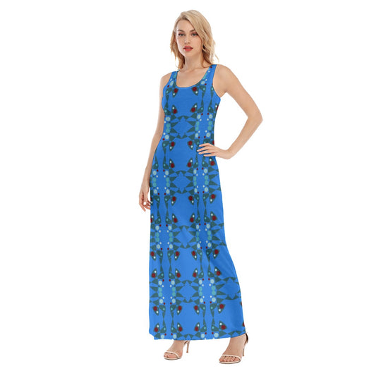 Origen Destination Women's Turquoise Patterned Vest Dress