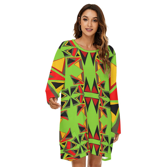 Origen Destination |On-Arrival Point of Origen Symbol Women's Loose Crew Neck Dress