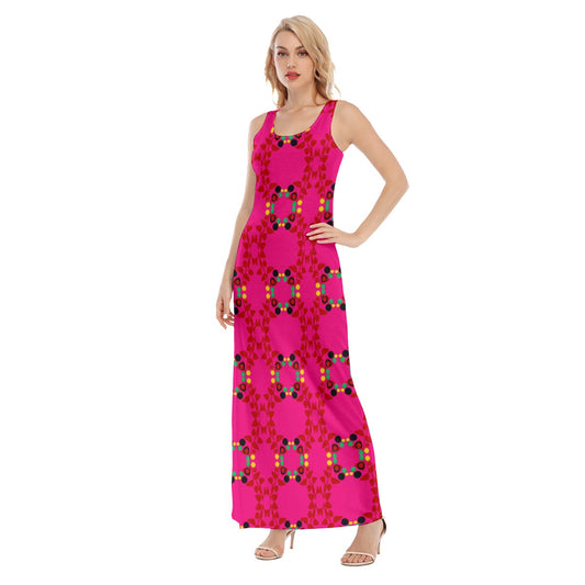 Origen Destination Women's Fuchsia Patterned Vest Dress