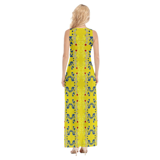 Origen Destination Women's Yellow Patterned Vest Dress