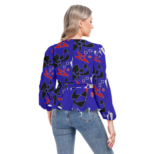 Origen Destination Women's Long-sleeve Flare Peplum blouse