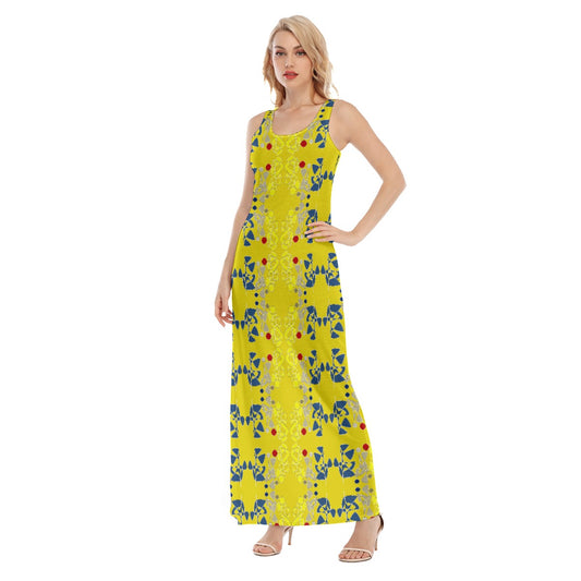 Origen Destination Women's Yellow Patterned Vest Dress