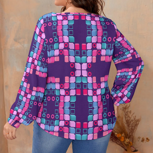 Origen Destination Blouse With Waist-tie (Plus Size)