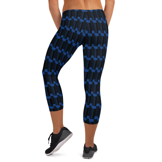 Origen Destination |On-Arrival Point of Origen Symbol-inspired Blue Capri Leggings