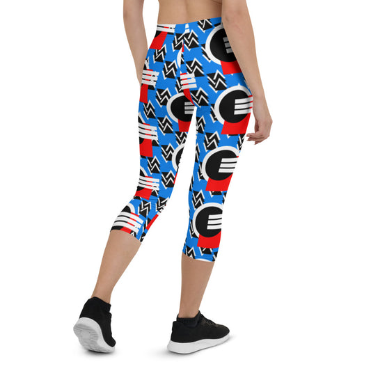 Origen Destination |On-Arrival Point of Origen Symbol-inspired Turquoise blue Capri Leggings