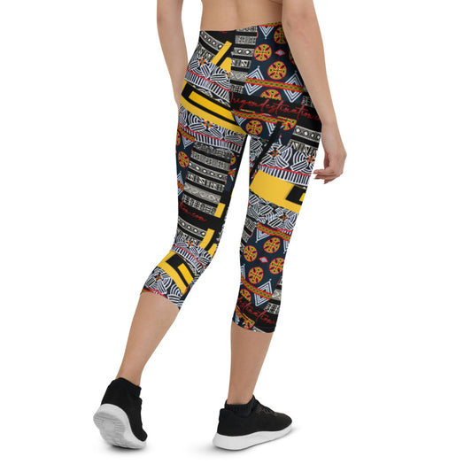 Origen Destination |On-Arrival Point of Origen African Symbol-inspired Capri Leggings