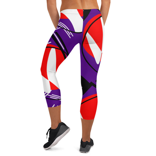 Origen Destination |On-Arrival Point of Origen Symbol-inspired Purple/Multi-color Capri Leggings