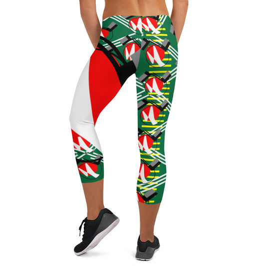 Origen Destination |On-Arrival Point of Origen Symbol-inspired Green/Yellow/Multi-color Capri Leggings