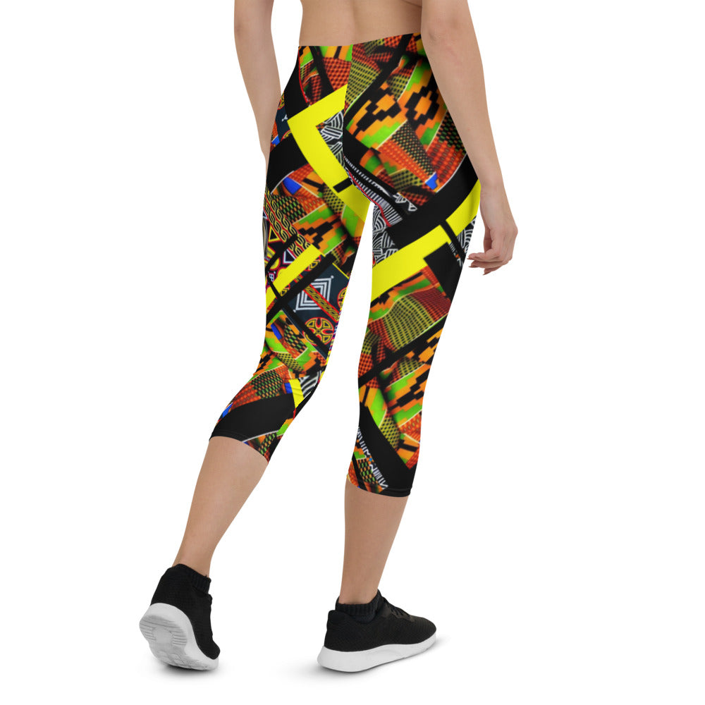 Origen Destination |On-Arrival Point of Origen African Symbol-inspired Women’s Capri Leggings