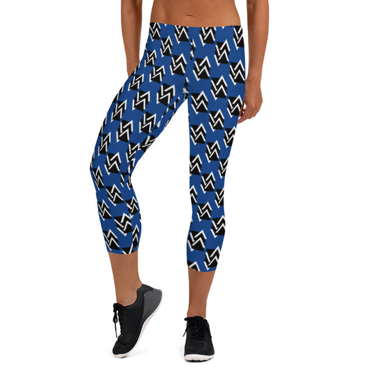 Origen Destination |On-Arrival Point of Origen Symbol-inspired Blue Capri Leggings