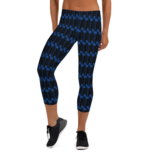 Origen Destination |On-Arrival Point of Origen Symbol-inspired Blue Capri Leggings