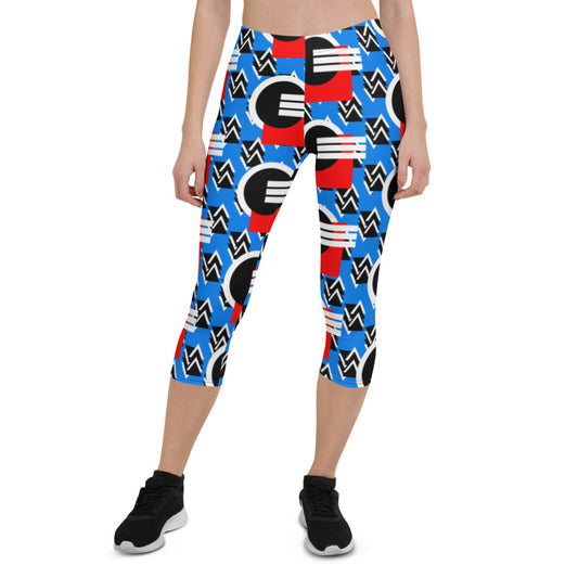 Origen Destination |On-Arrival Point of Origen Symbol-inspired Turquoise blue Capri Leggings