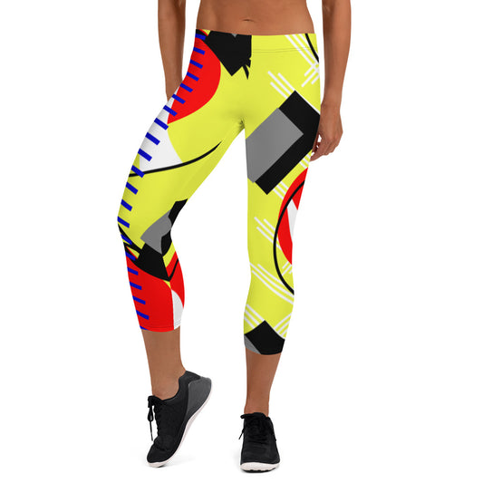 Origen Destination |On-Arrival Point of Origen Symbol-inspired Yellow Capri Leggings