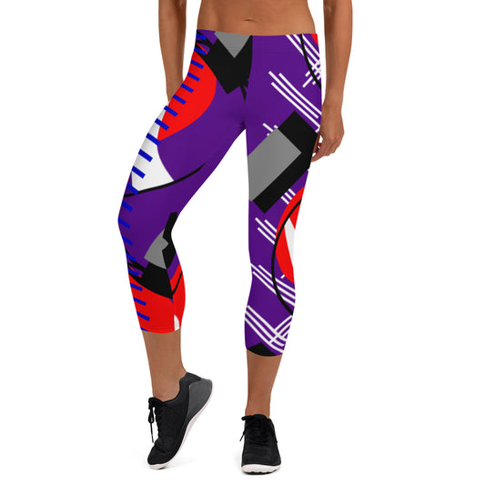 Origen Destination |On-Arrival Point of Origen Symbol-inspired Purple/Multi-color Capri Leggings