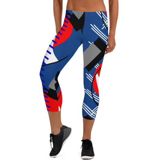 Origen Destination |On-Arrival Point of Origen Symbol-inspired Blue Capri Leggings