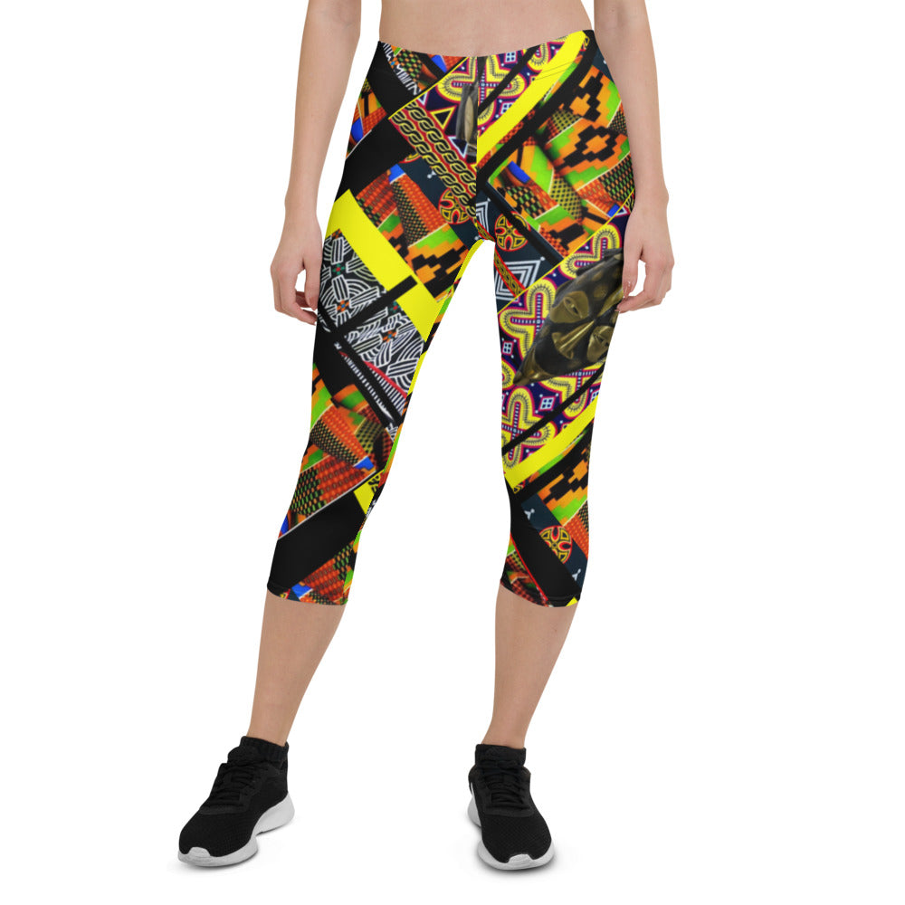 Origen Destination |On-Arrival Point of Origen African Symbol-inspired Women’s Capri Leggings