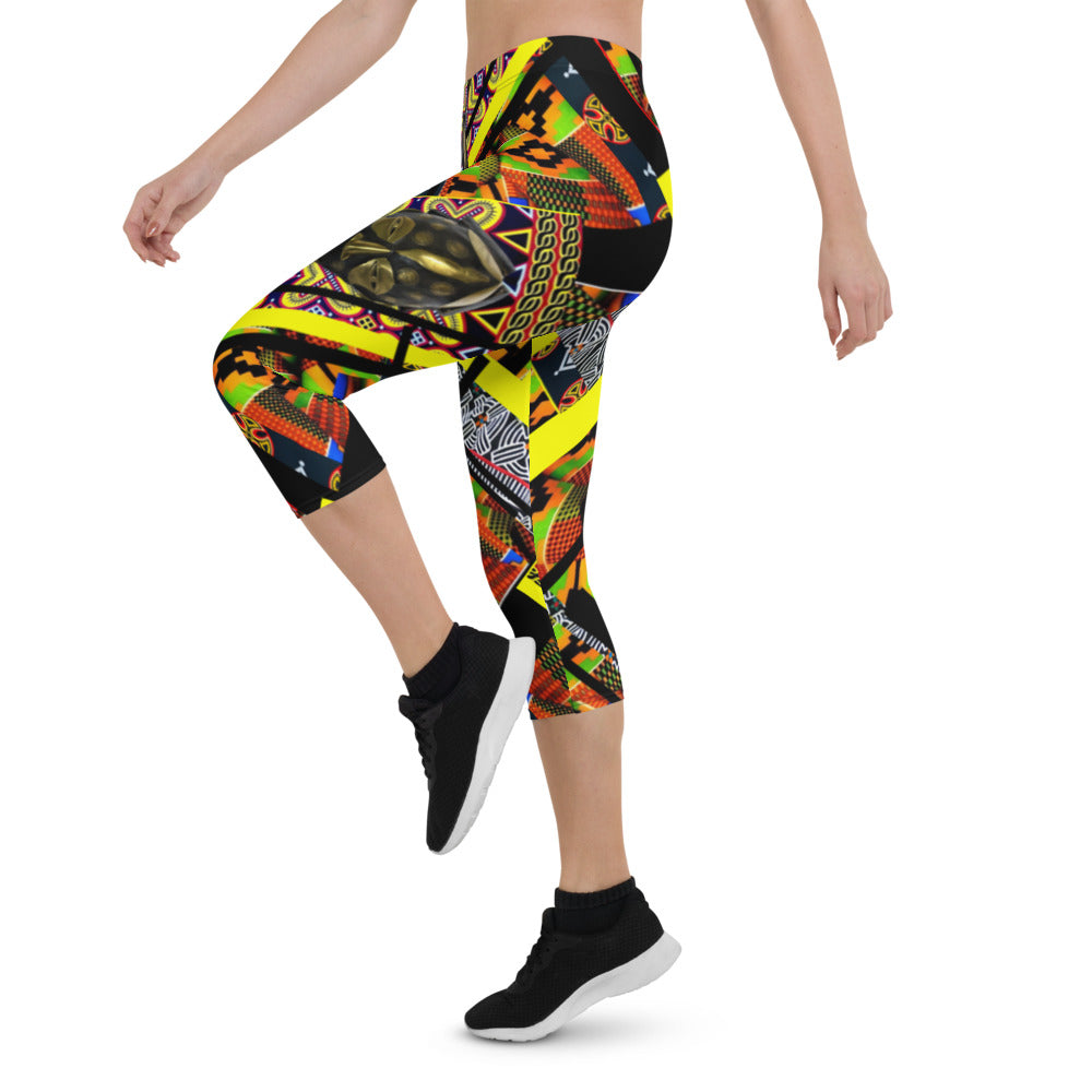 Origen Destination |On-Arrival Point of Origen African Symbol-inspired Women’s Capri Leggings