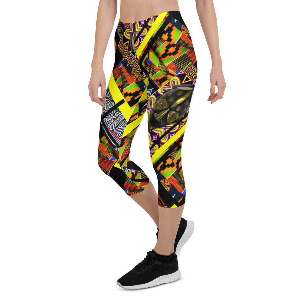 Origen Destination |On-Arrival Point of Origen African Symbol-inspired Women’s Capri Leggings