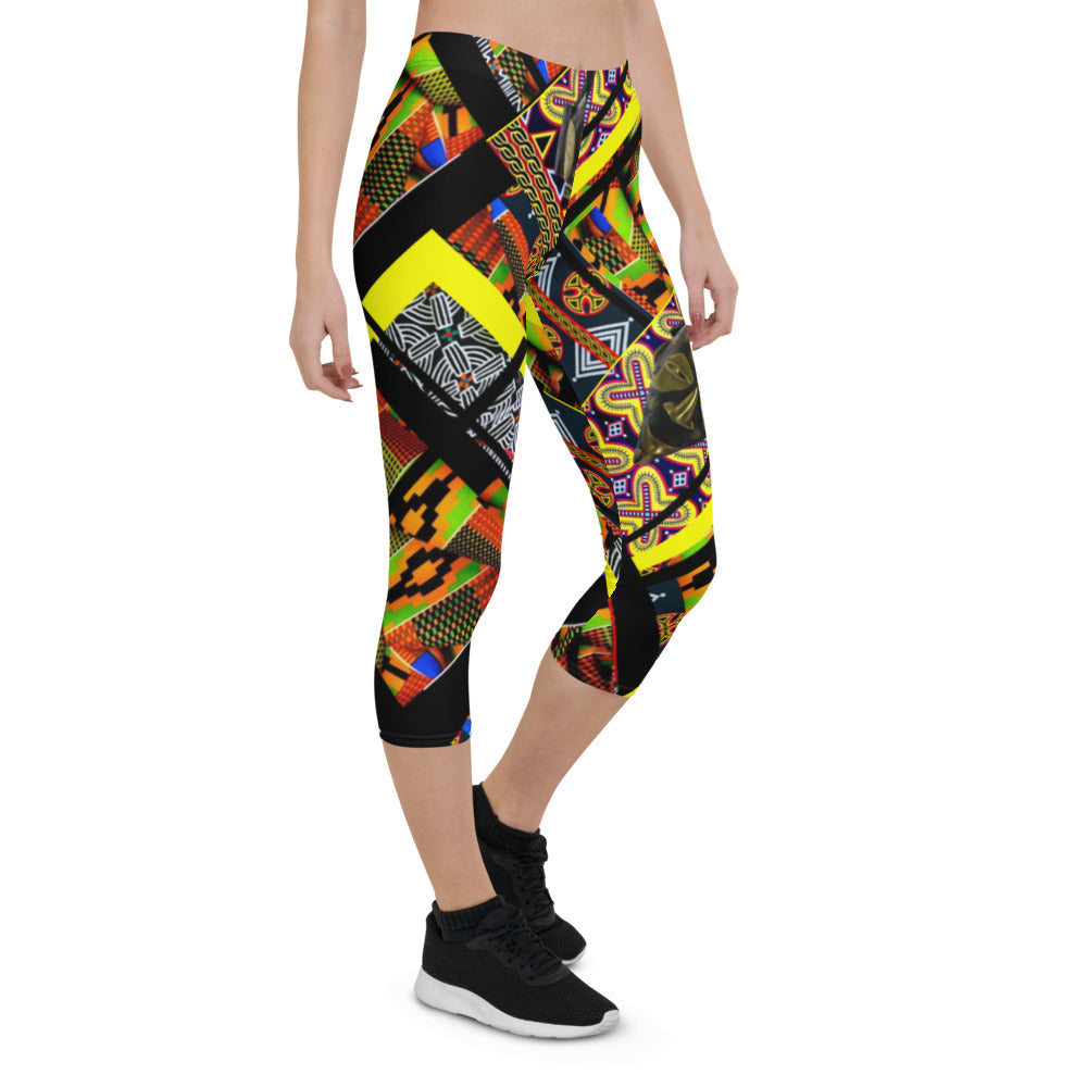 Origen Destination |On-Arrival Point of Origen African Symbol-inspired Women’s Capri Leggings